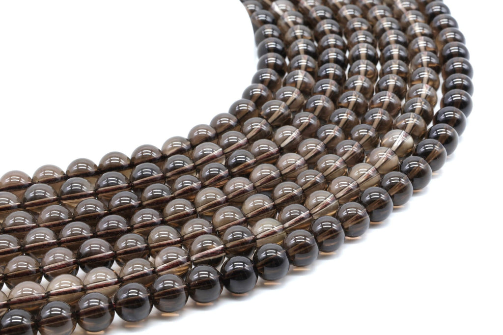 Perles Quartz Fumé 8mm sur fil 38cm