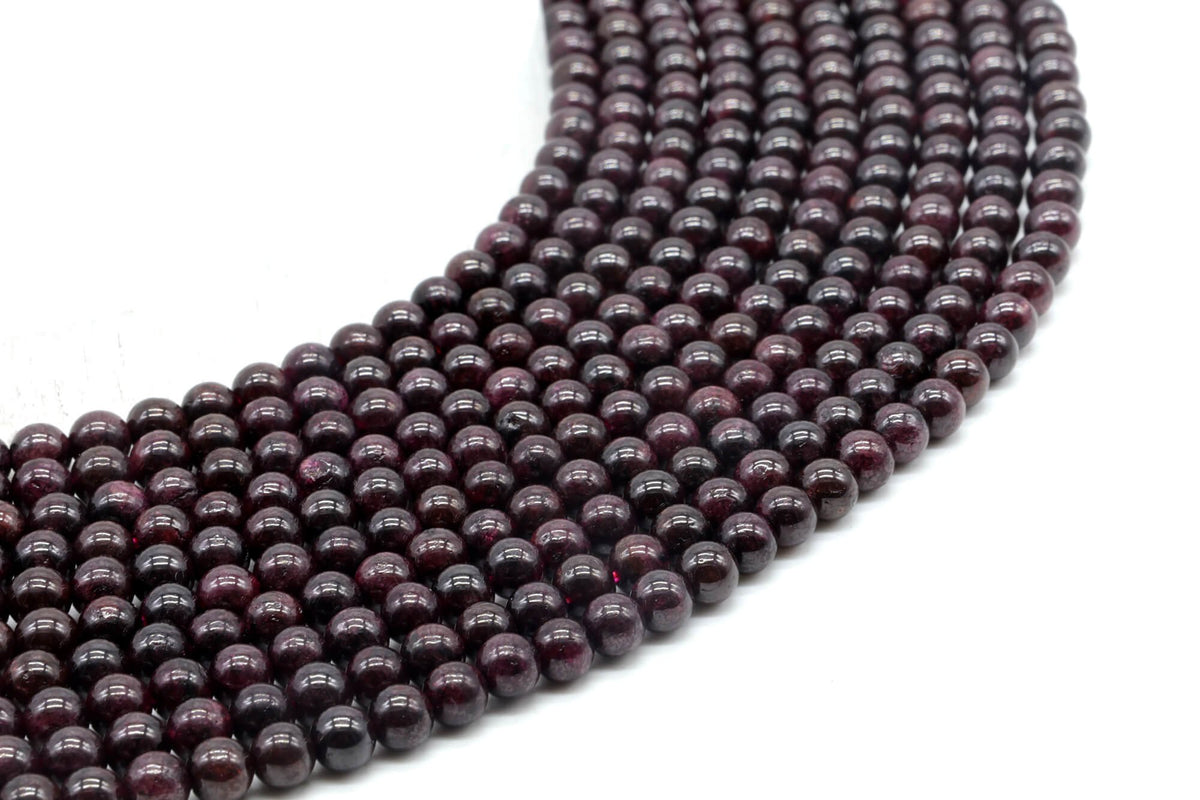 Perles Grenat 4mm sur fil 38cm