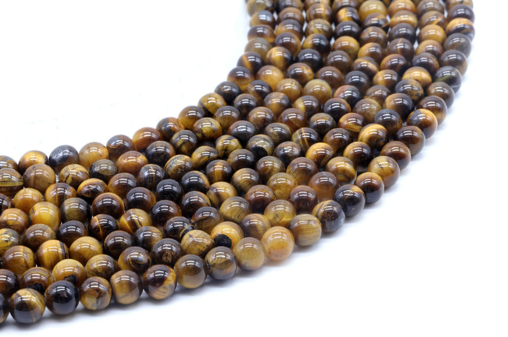 Perles Oeil de Tigre 6mm sur fil 38cm
