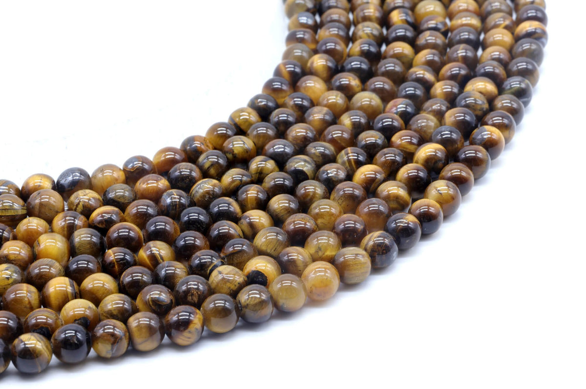 Perles Oeil de Tigre 6mm sur fil 38cm