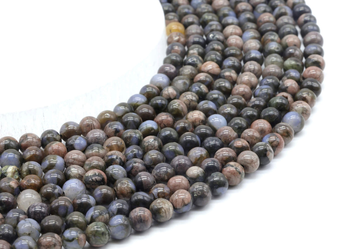 Perles Liberite 6mm sur fil 38cm