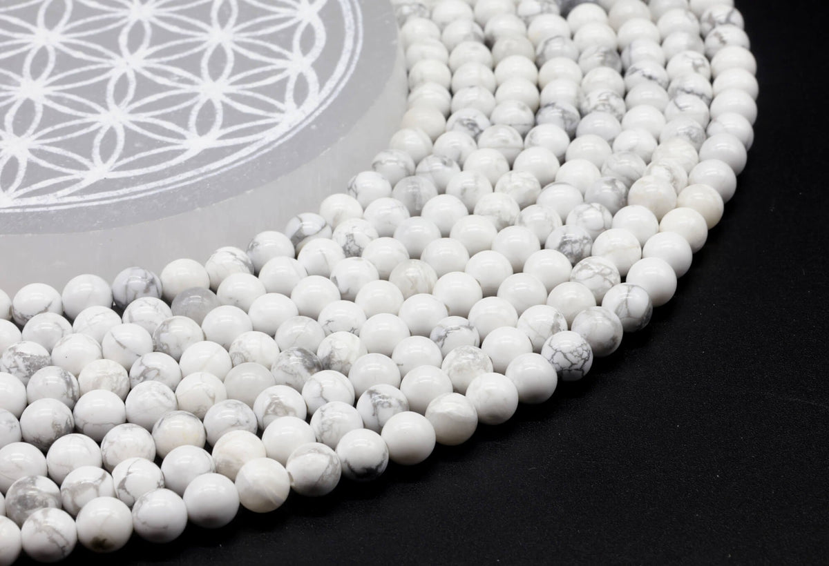 Perles Howlite 6mm sur fil 38cm