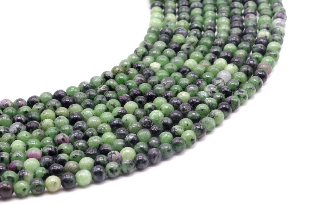 Perles Rubis Zoïsite 4mm sur fil 38cm