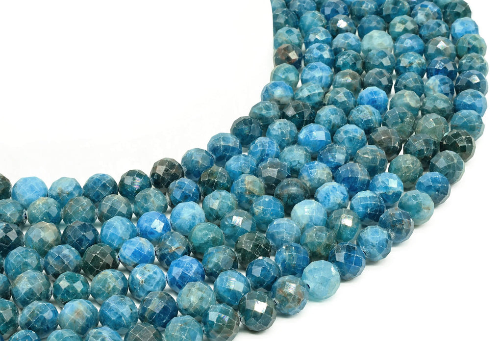 Perles facettées Apatite 8mm sur fil 38cm