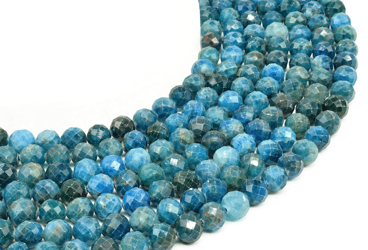 Perles facettées Apatite 8mm sur fil 38cm
