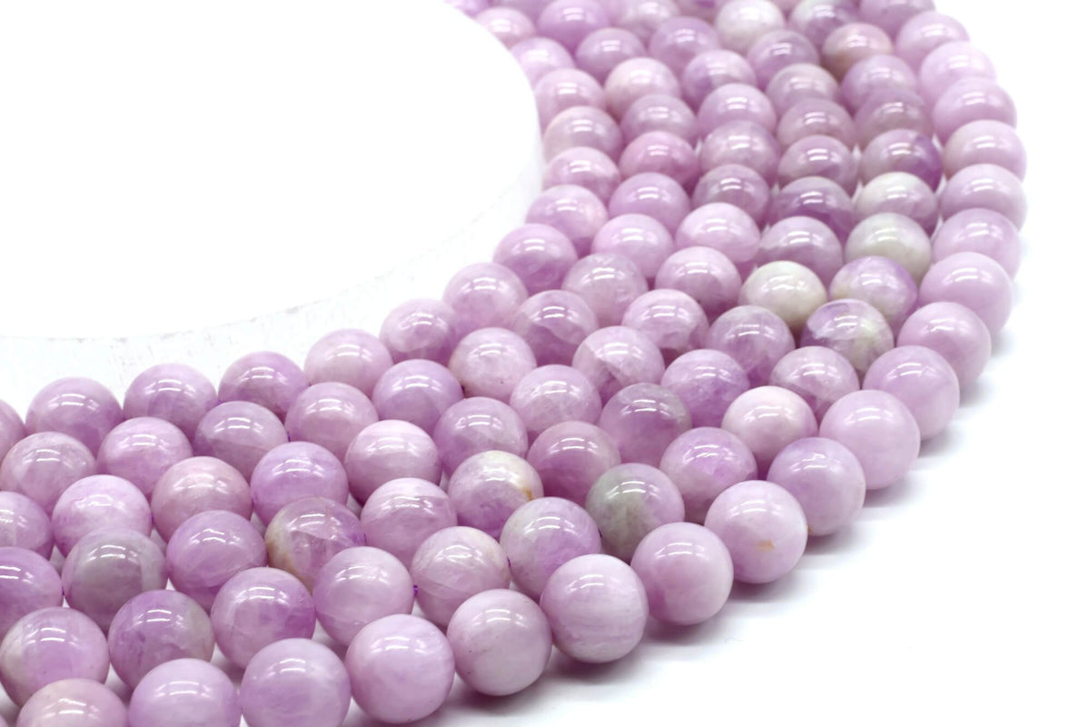 Perles Kunzite 10mm sur fil 38cm