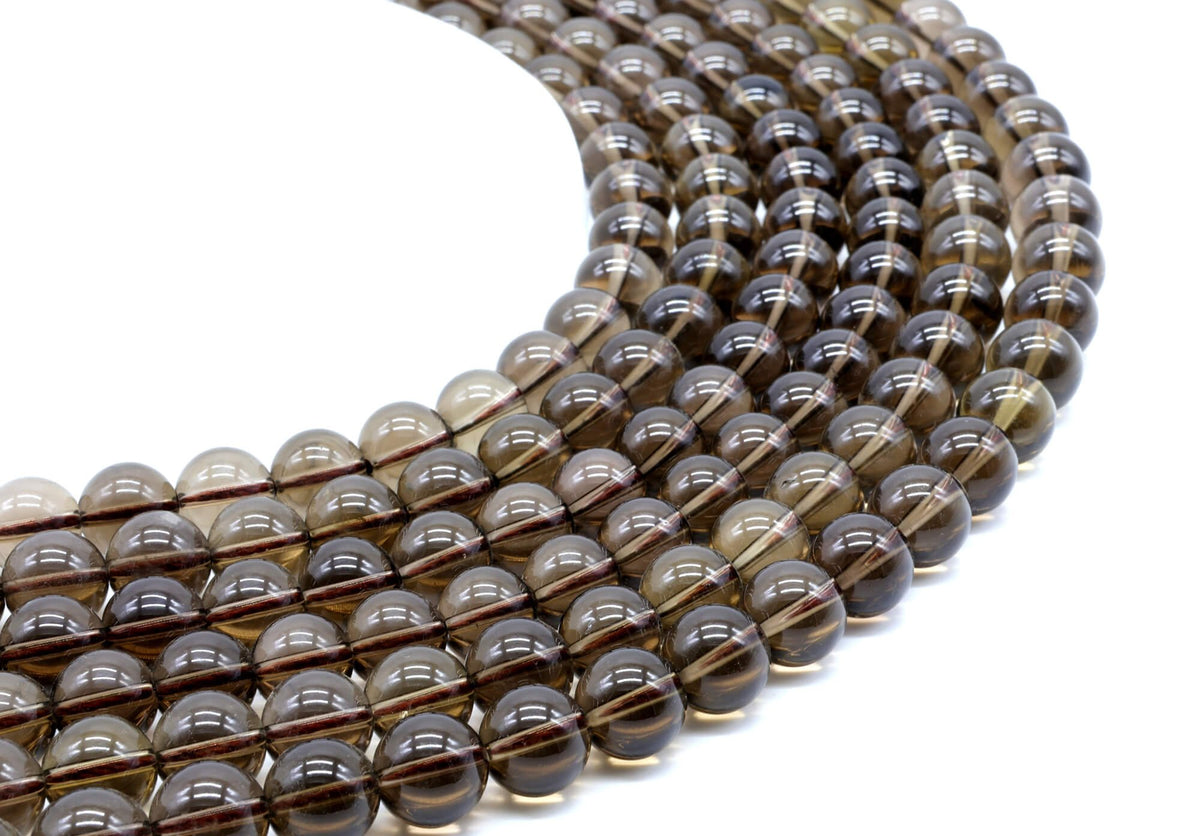 Perles Quartz Fumé 10mm sur fil 38cm