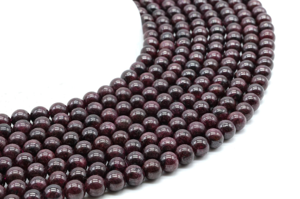 Perles Grenat 6mm sur fil 38cm