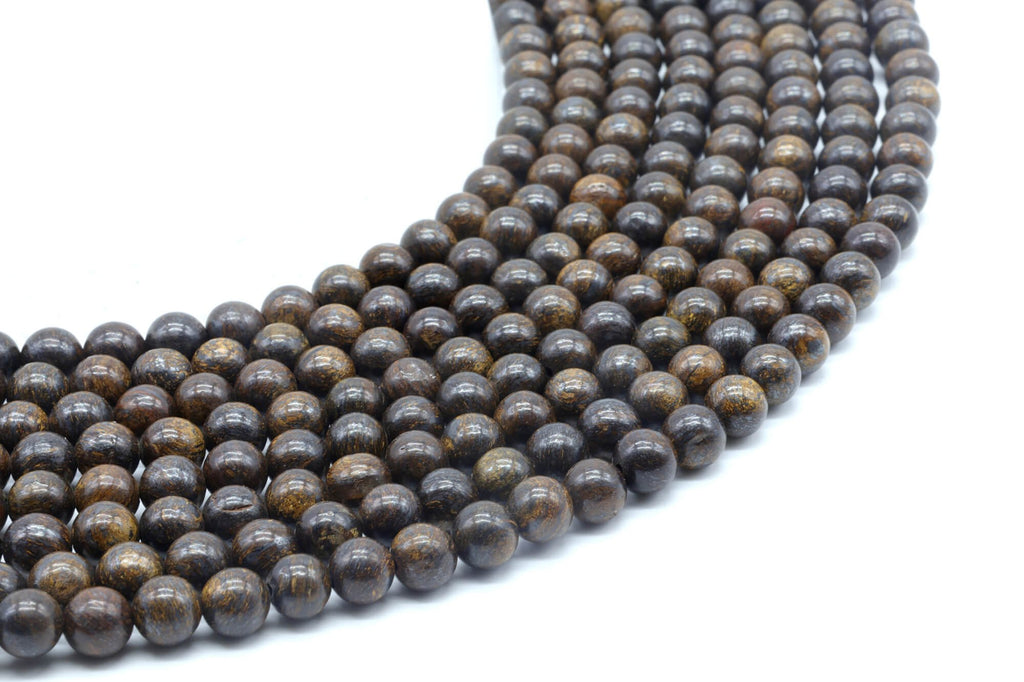 Perles Bronzite 6mm sur fil 38cm