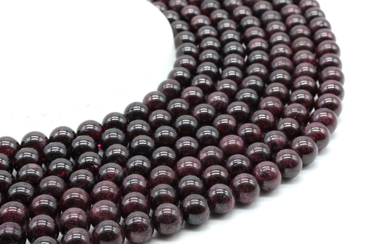 Perles Grenat 8mm sur fil 38cm