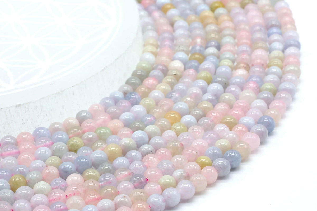 Perles Morganite 4mm sur fil 38cm