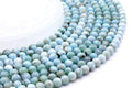 Perles Larimar 6mm sur fil 38cm