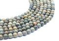 Perles Jaspe Feuille d'Argent 8mm sur fil 38cm