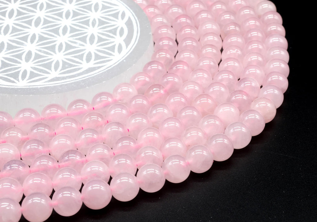 Perles Quartz Rose 10mm sur fil 38cm