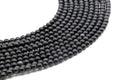 Perles Obsidienne Noire Dorée 4mm sur fil 38cm