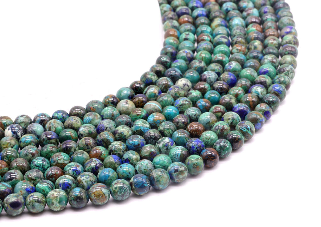 Perles Chrysocolle 'AA' 6mm sur fil 38cm