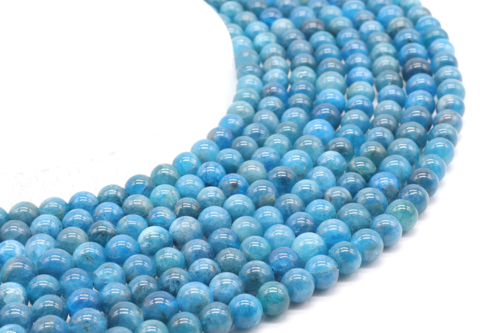 Perles Apatite 'AAA' 6mm sur fil 38cm