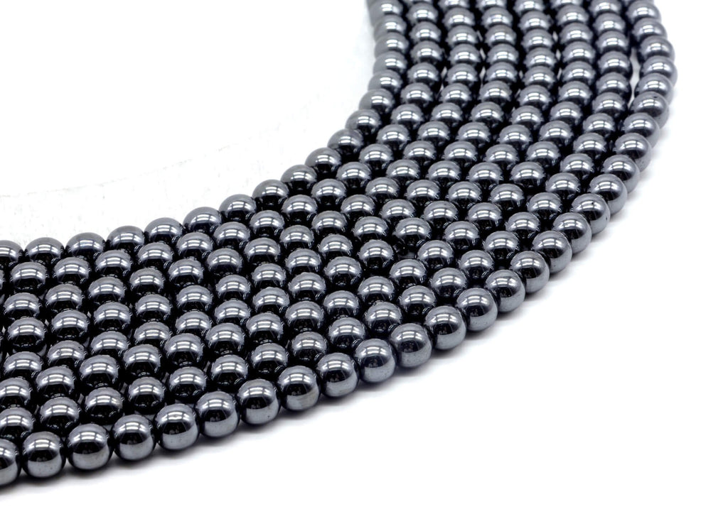 Perles Hematite 6mm sur fil 38cm
