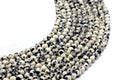 Perles Jaspe Dalmatien 4mm sur fil 38cm