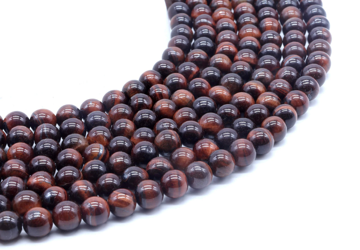 Perles Oeil de Taureau 8mm sur fil 38cm