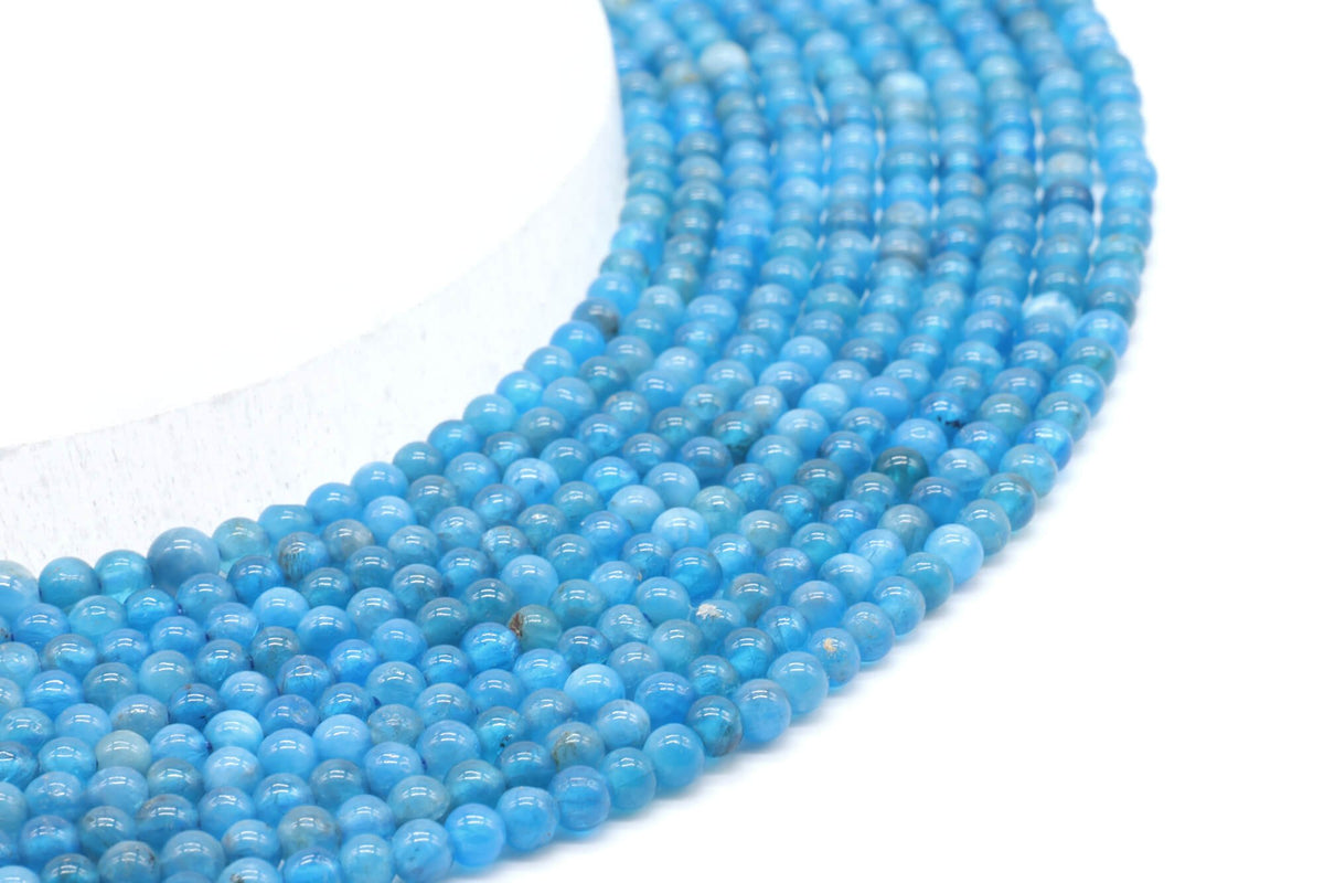 Perles Apatite 'AAA' 4mm sur fil 38cm