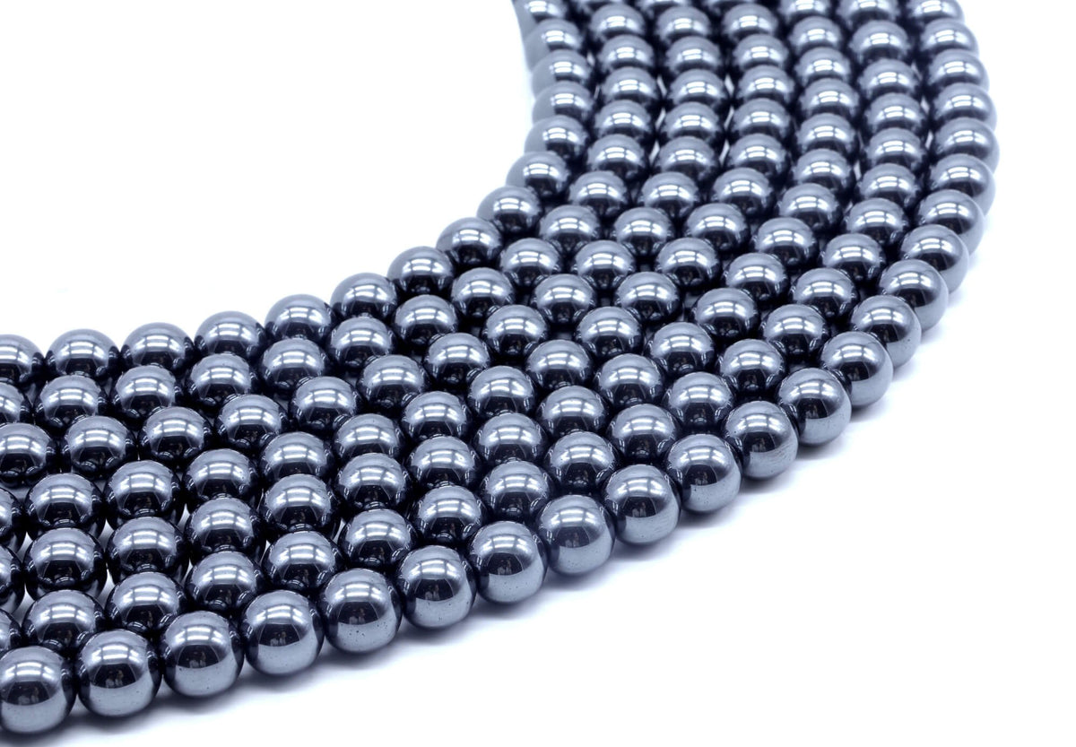 Perles Hematite 8mm sur fil 38cm