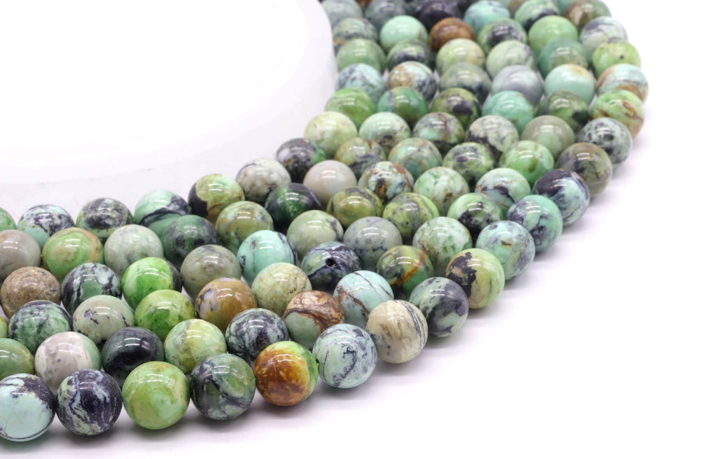 Perles Variscite 10mm sur fil 38cm