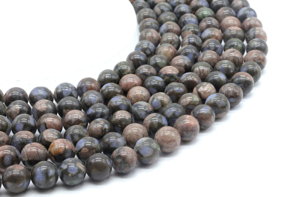 Perles Liberite 10mm sur fil 38cm