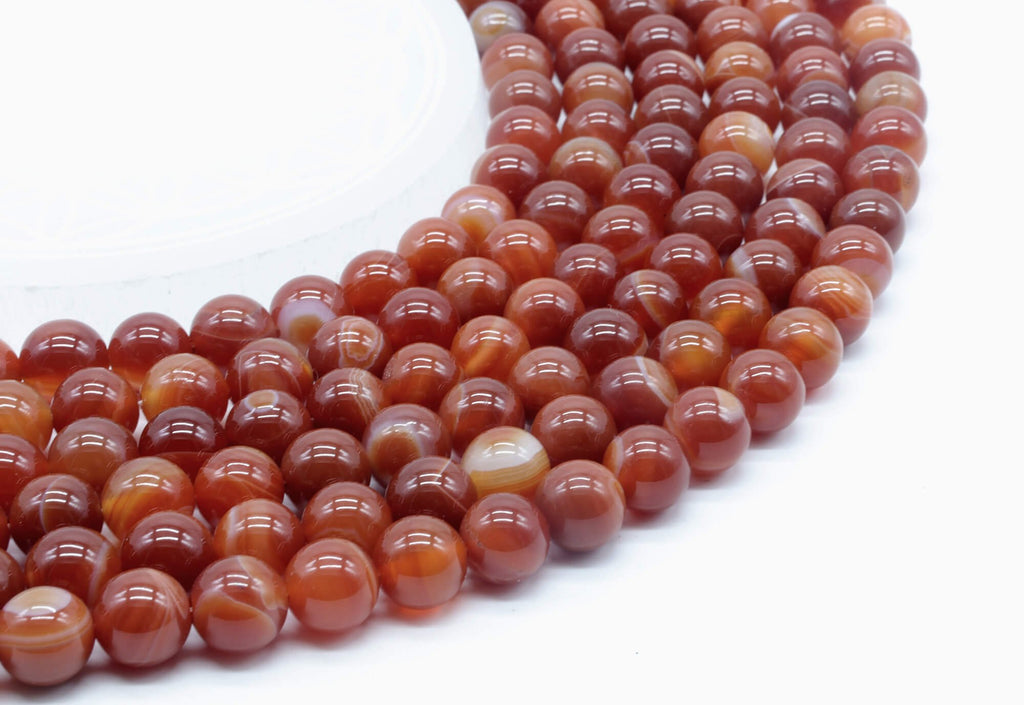 Perles Cornaline 10mm sur fil 38cm