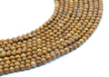 Perles Bois Fossile 4mm sur fil 38cm