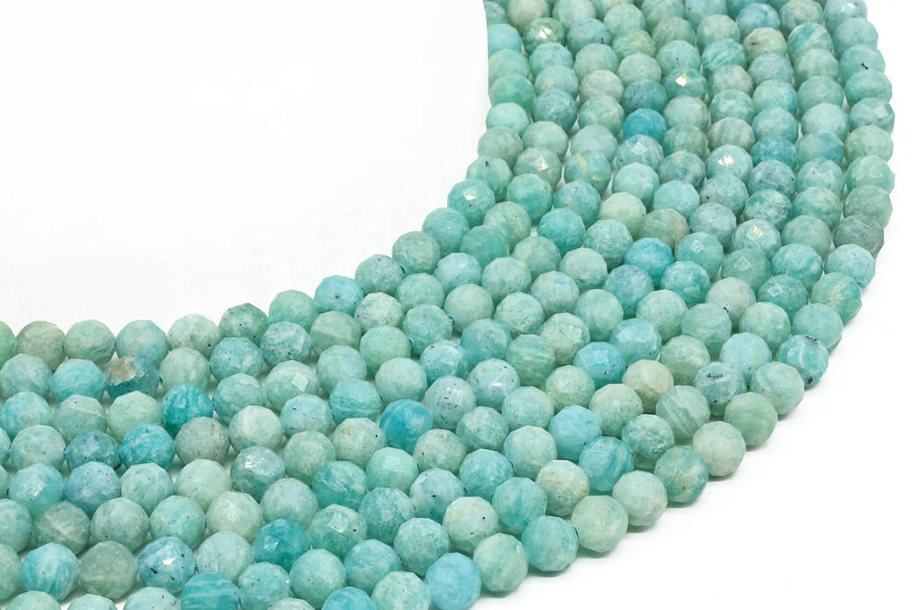 Perles facettées Amazonite Extra 6mm sur fil 38cm