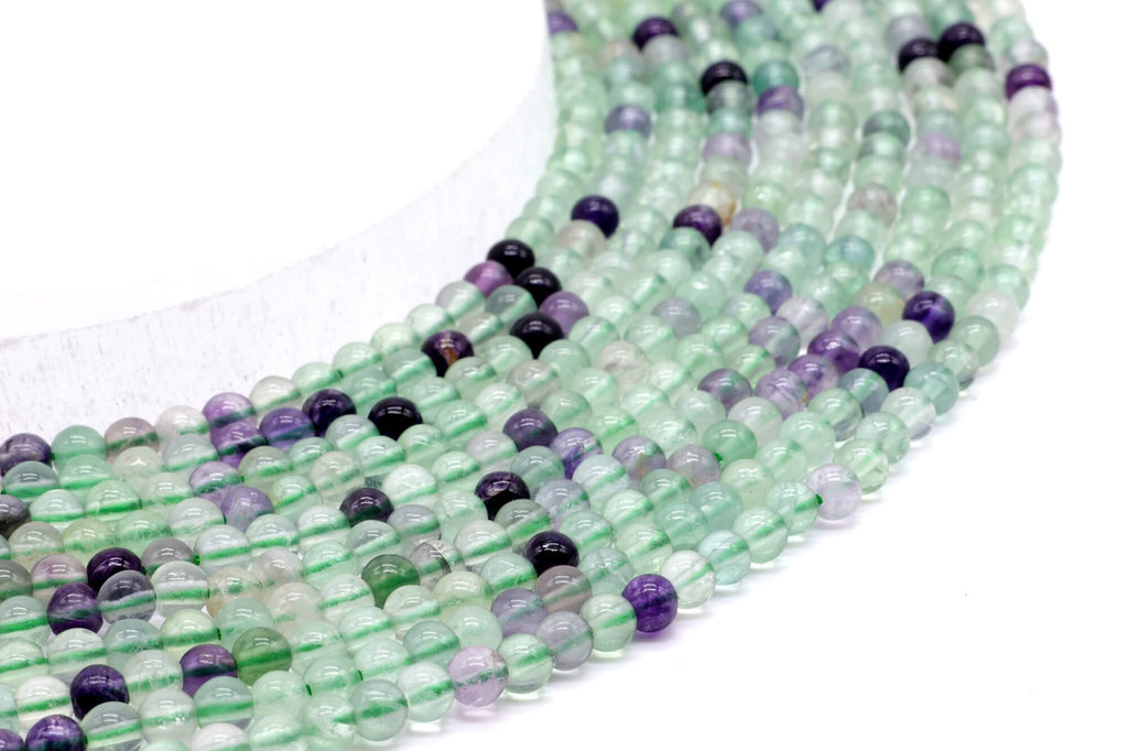 Perles Fluorite Multi 4mm sur fil 38cm