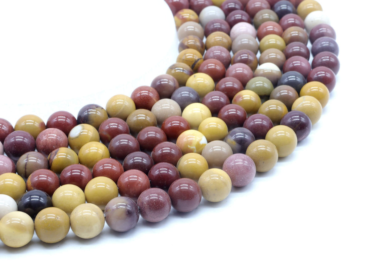 Perles Jaspe Mokaïte 10mm sur fil 38cm
