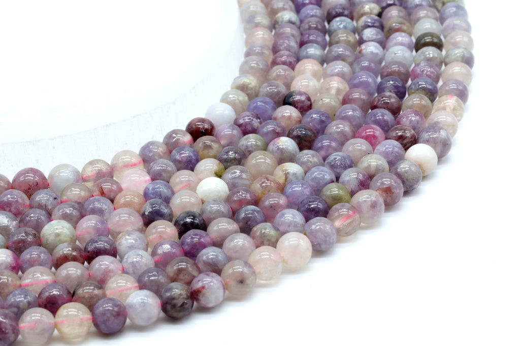 Perles Tourmaline Multicolore 6mm sur fil 38cm
