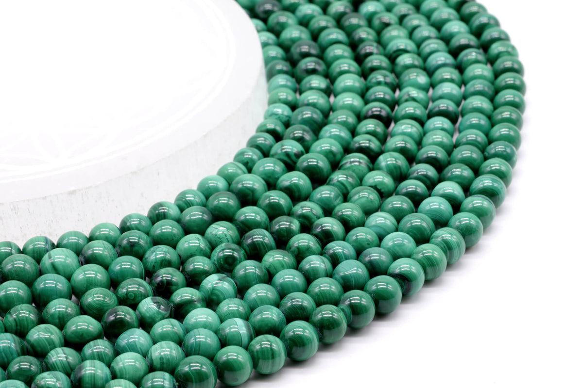 Perles 'Light' Malachite 'AA' 6mm sur fil 38cm