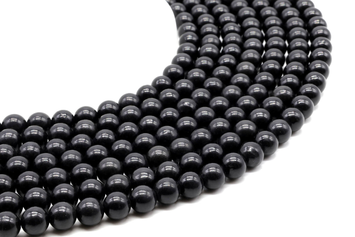 Perles Shungite 8mm sur fil 38cm