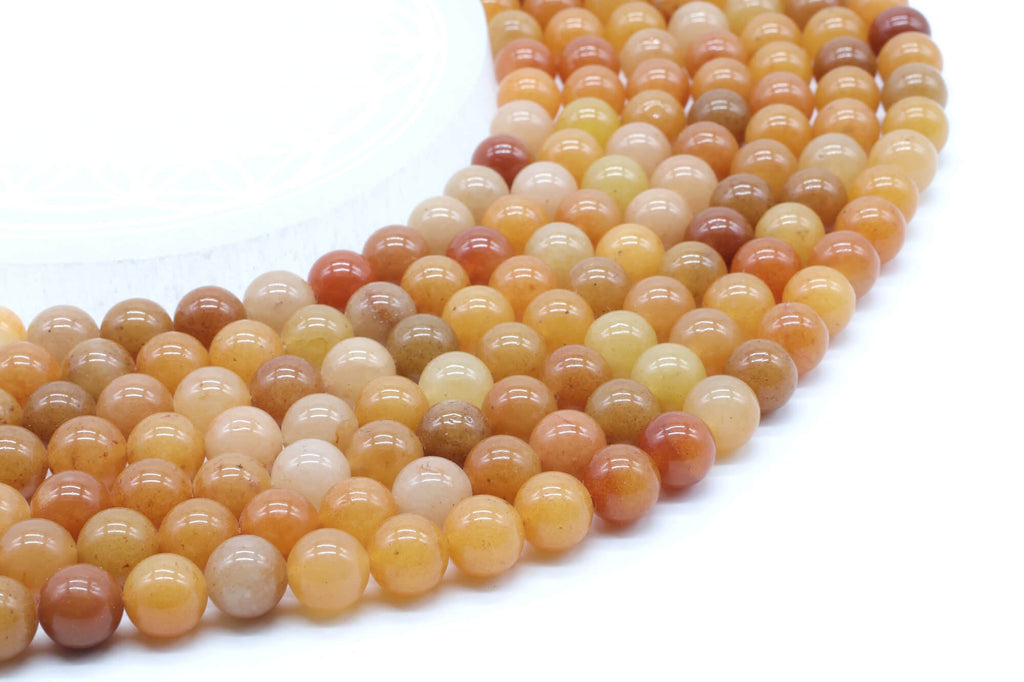 Perles Aventurine Orange 8mm sur fil 38cm