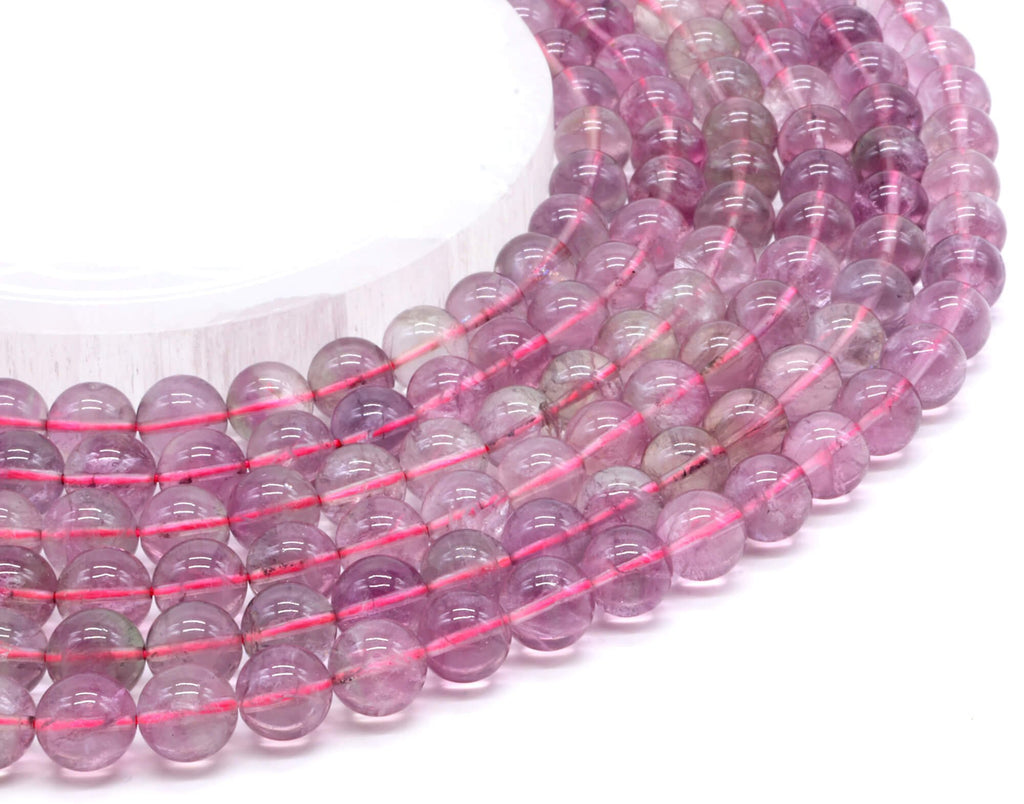 Perles Fluorite Violette 10mm sur fil 38cm