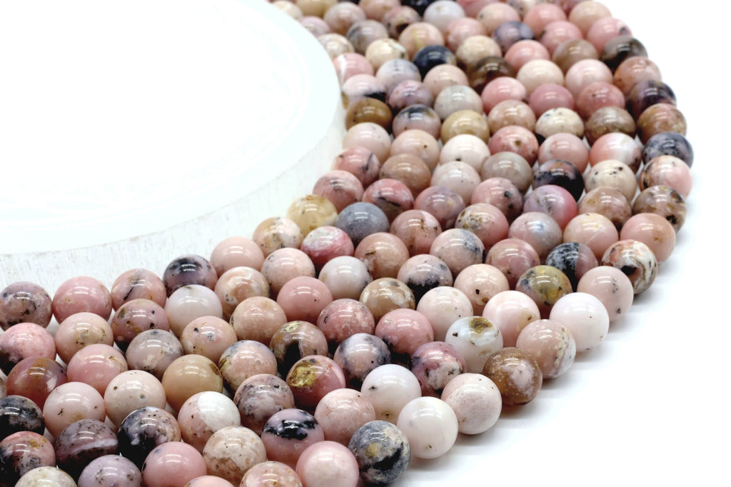 Perles Opale Rose 8mm sur fil 38cm