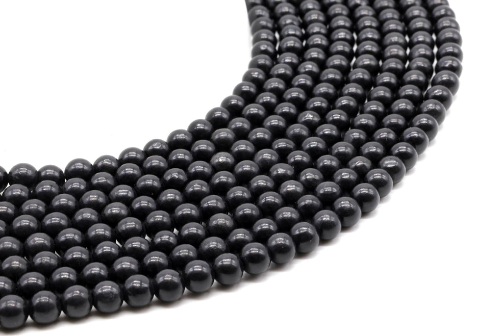 Perles Shungite 6mm sur fil 38cm