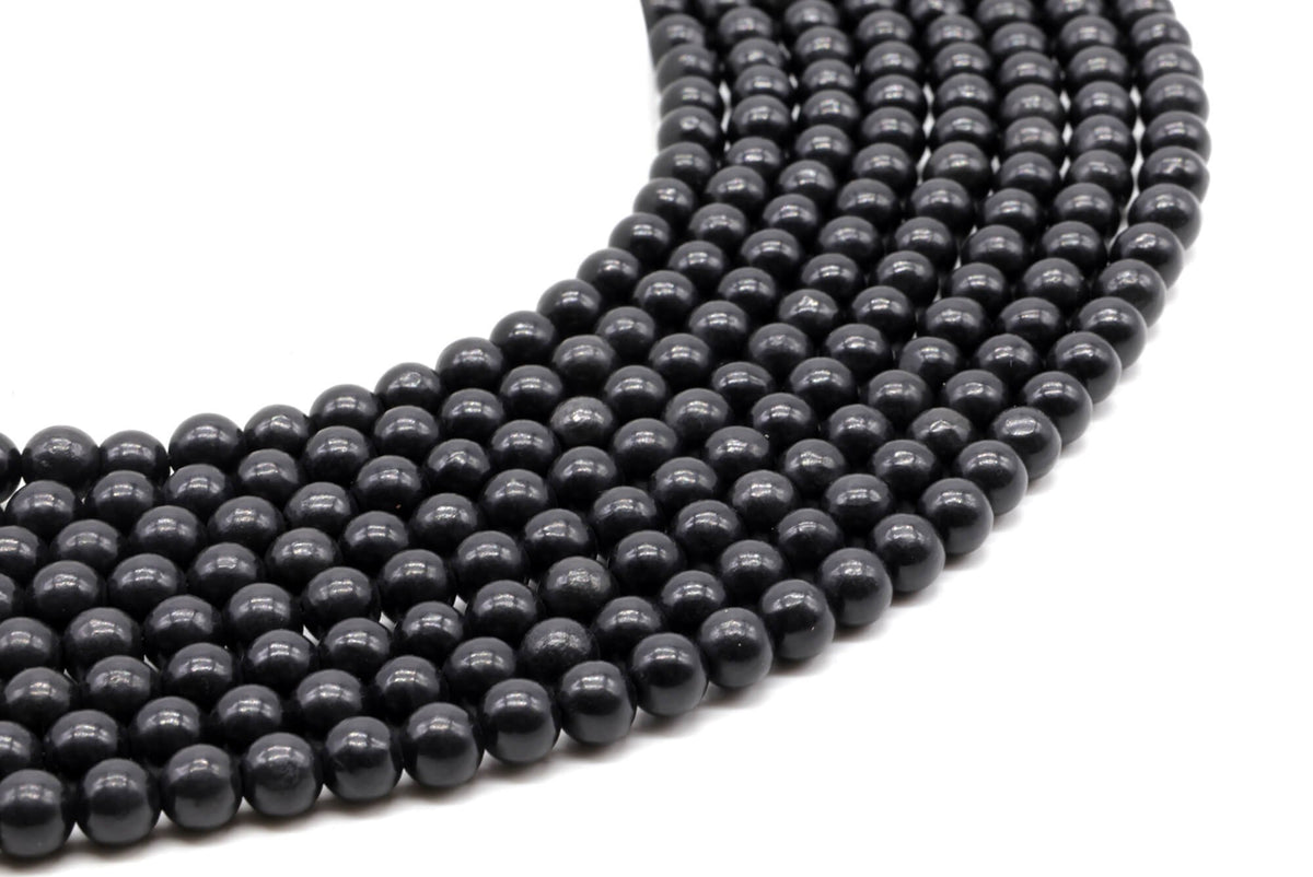 Perles Shungite 6mm sur fil 38cm