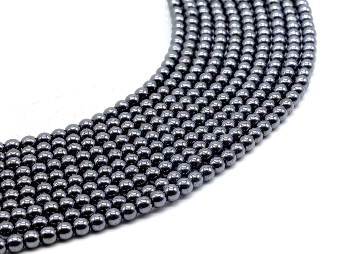 Perles Hematite 4mm sur fil 38cm