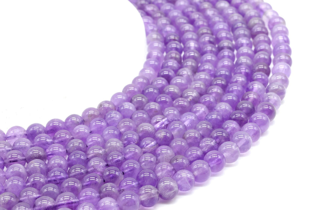 Perles Améthyste 'Purple Light' 6mm sur fil 38cm
