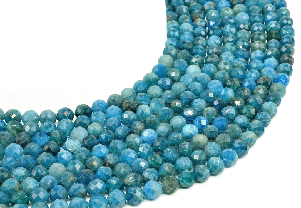 Perles facettées Apatite 6mm sur fil 38cm