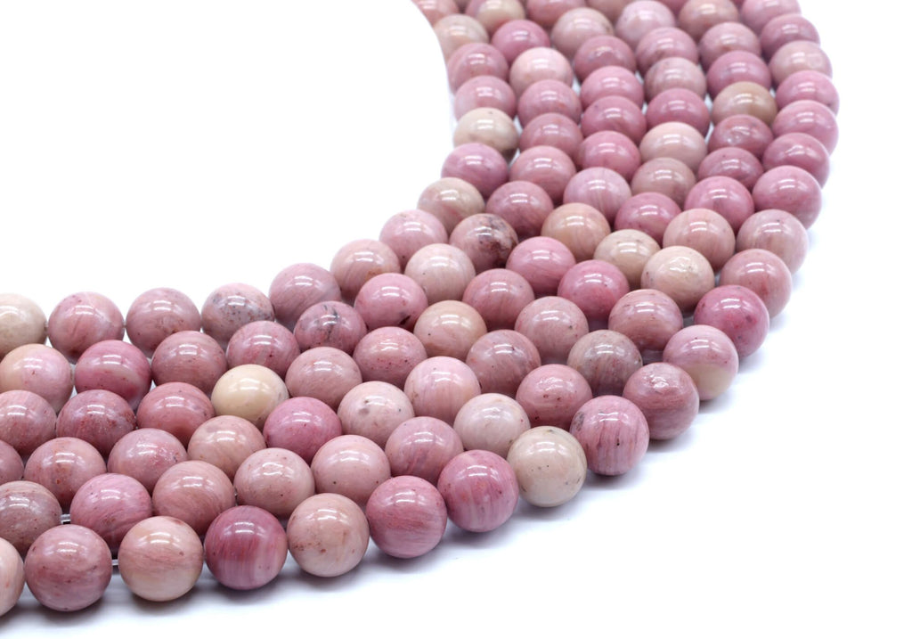 Perles Rhodonite Unie 10mm sur fil 38cm