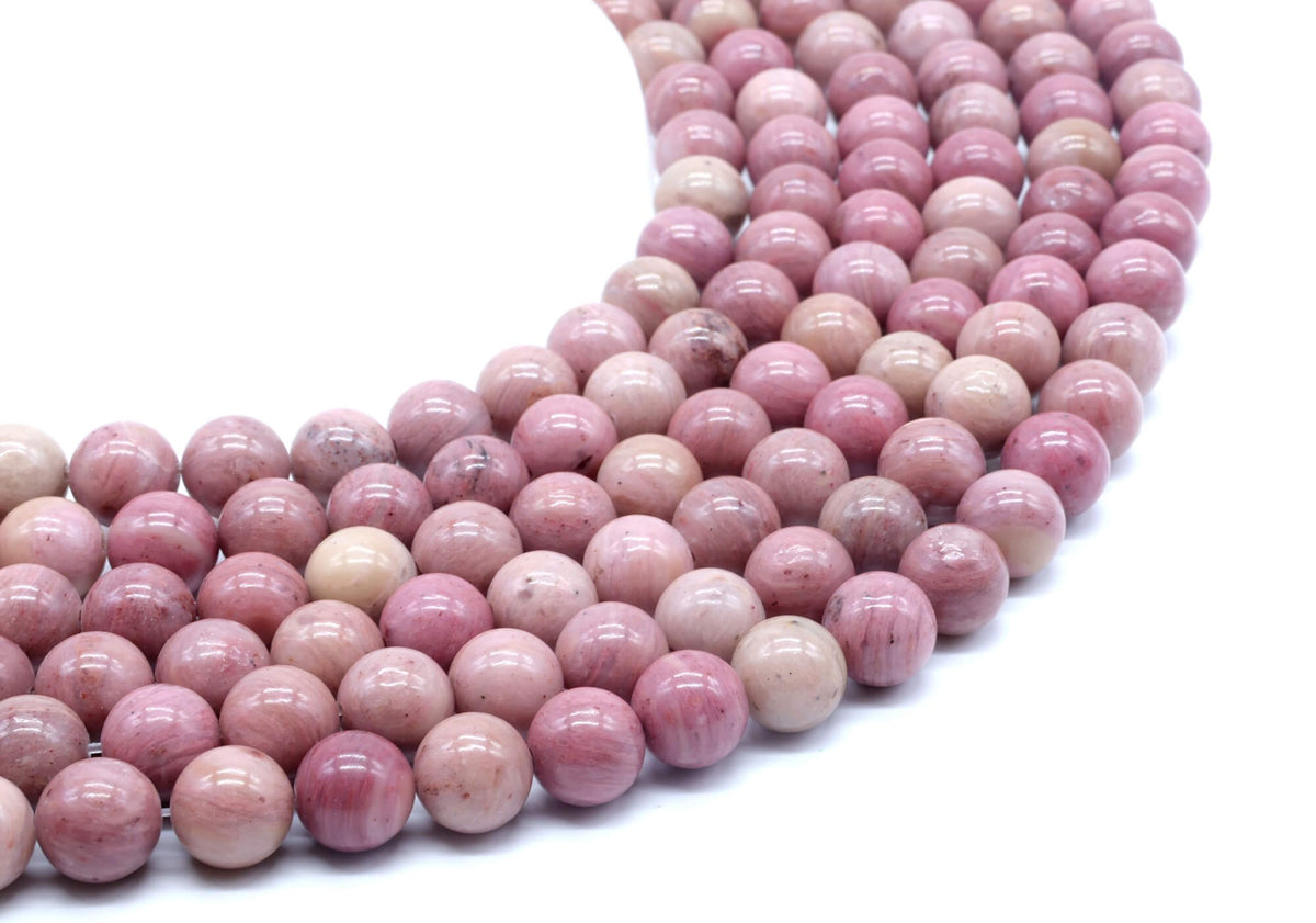 Perles Rhodonite Unie 10mm sur fil 38cm