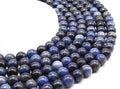 Perles Dumortiérite 10mm sur fil 38cm