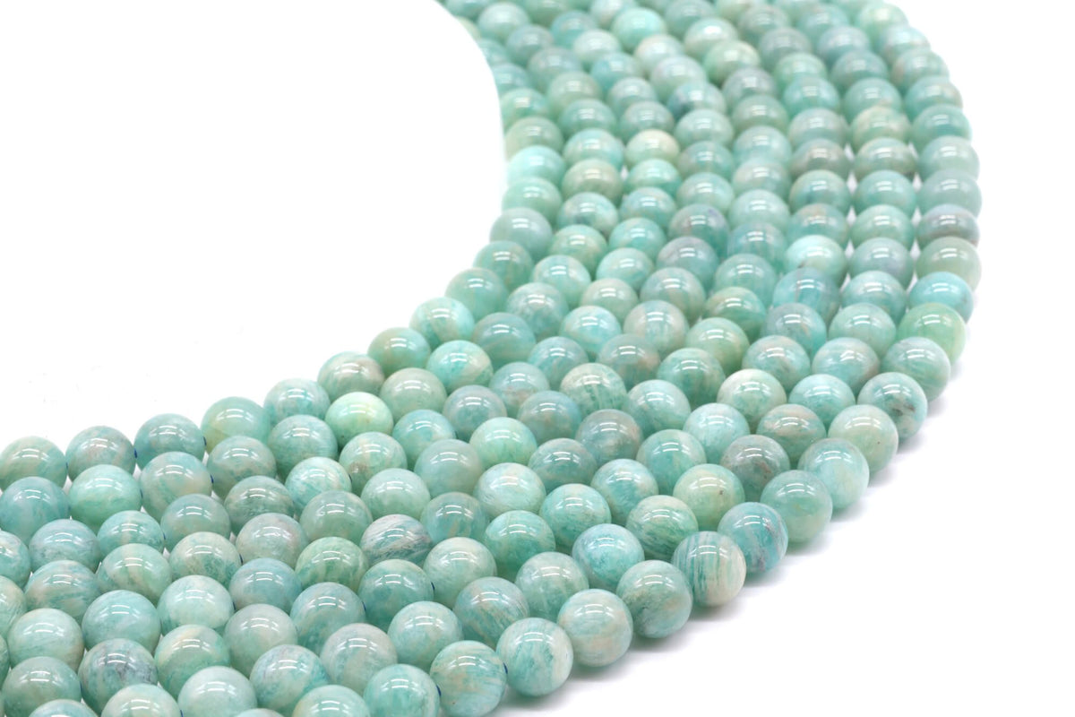 Perles Amazonite 'AA' 6mm sur fil 38cm