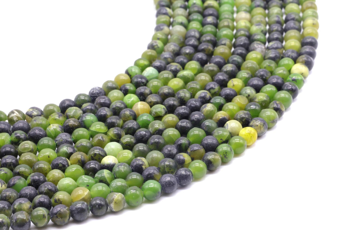 Perles Jade Néphrite 4mm sur fil 38cm