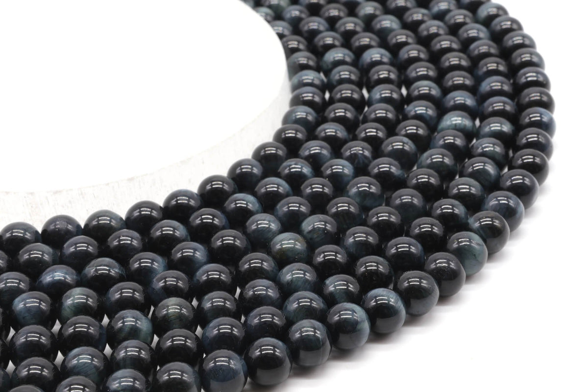 Perles Oeil de Faucon 'AA' 8mm sur fil 38cm